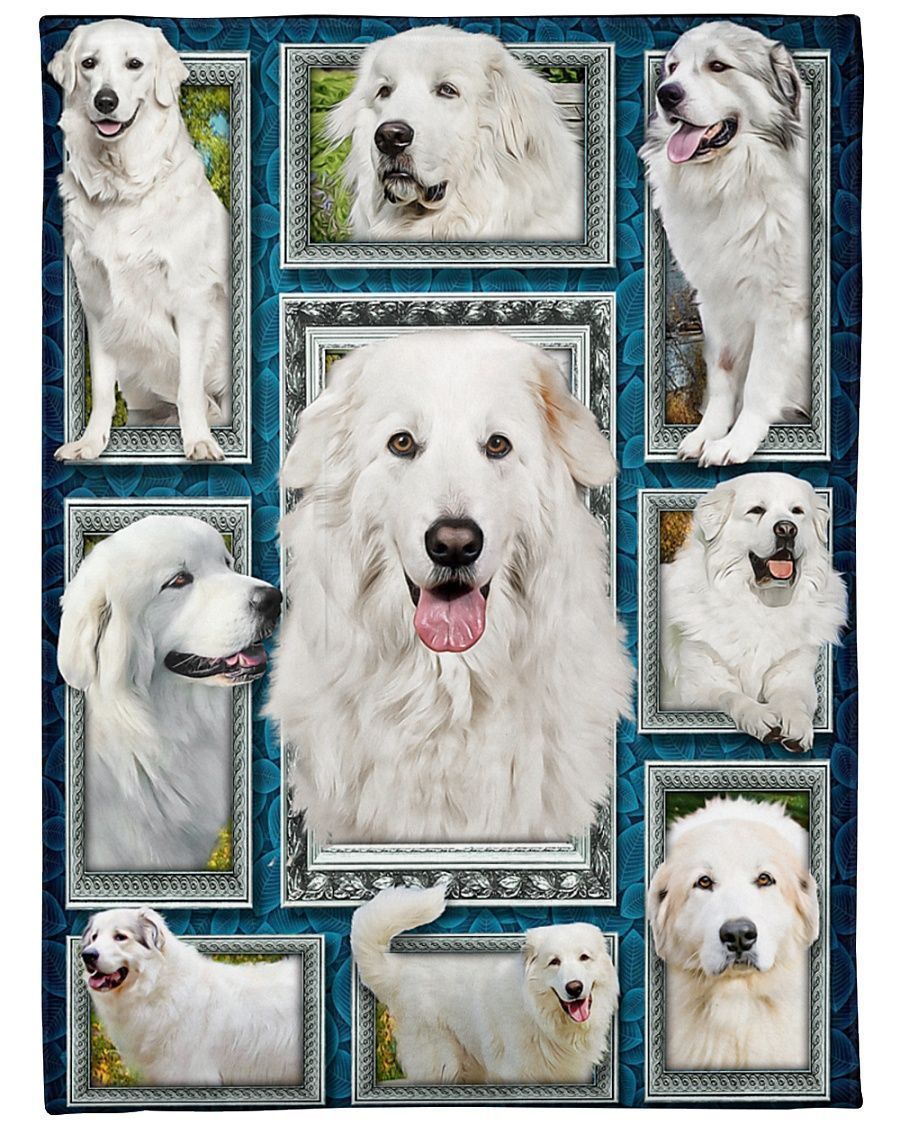 Great Pyrenees Window Frames Sherpa Fleece Blanket