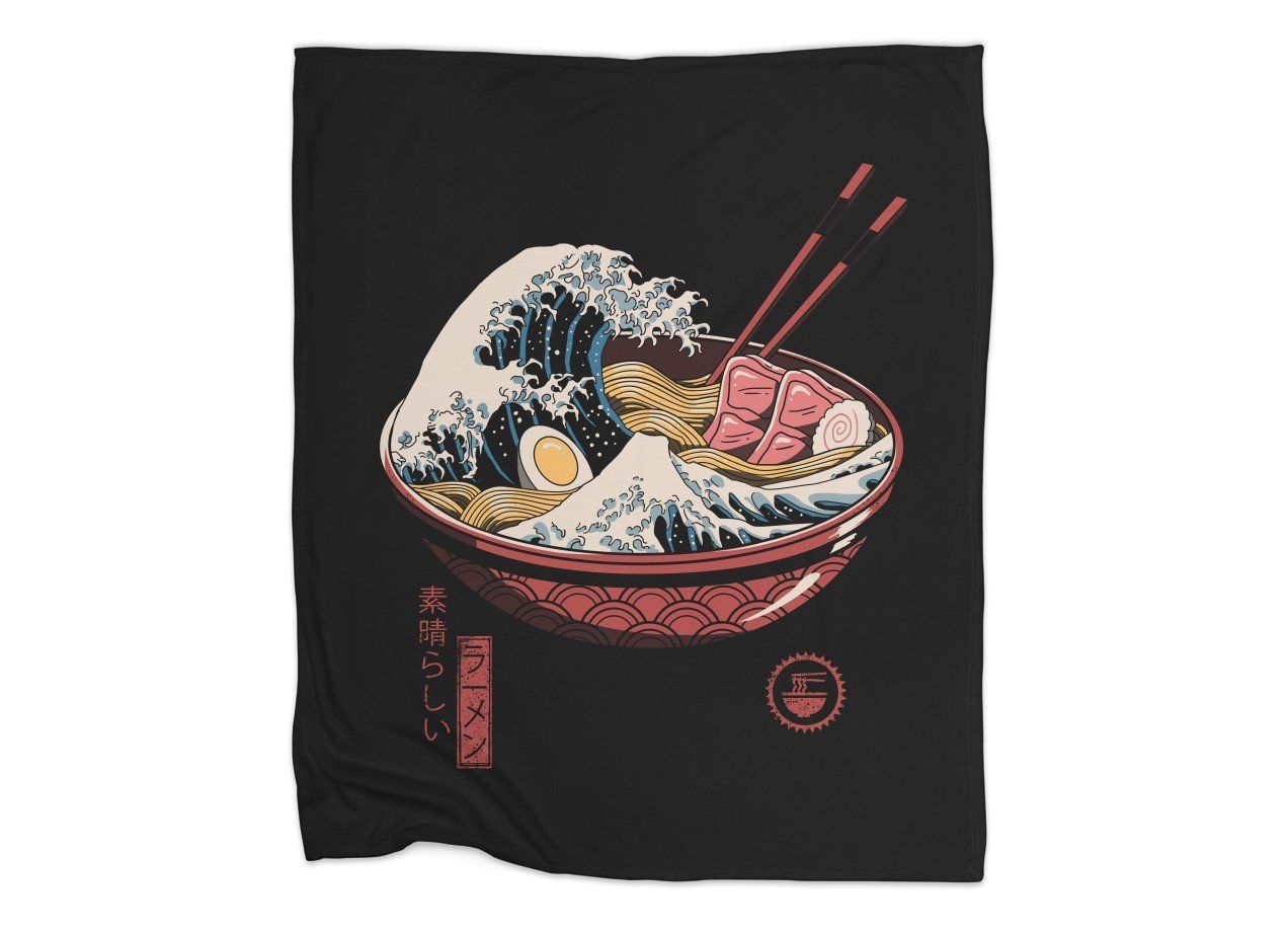 Great Ramen Wave Sherpa Fleece Blanket