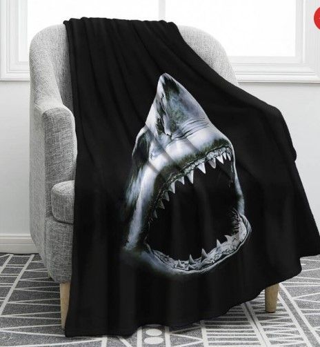 Great White Shark Sherpa Fleece Blanket