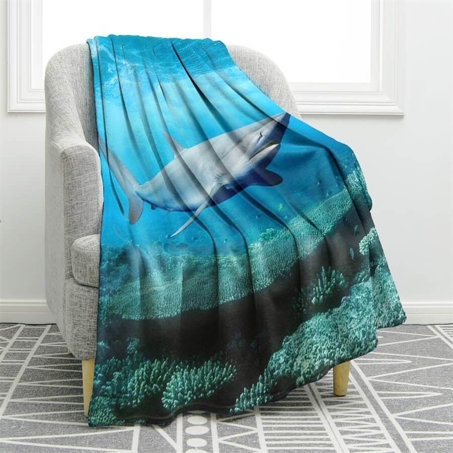 Great White Shark Sherpa Fleece Blanket