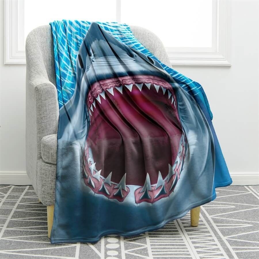 Great White Shark Sherpa Fleece Blanket