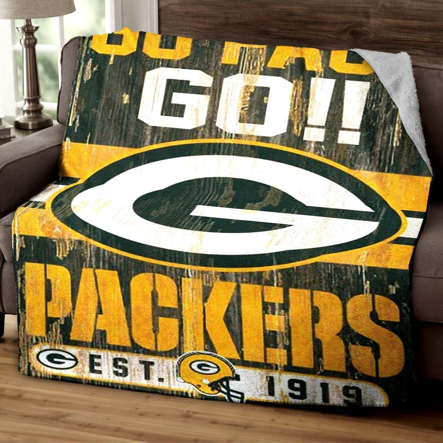 Green-Bay-Packers Wooden Quotess Sherpa Fleece Blanket