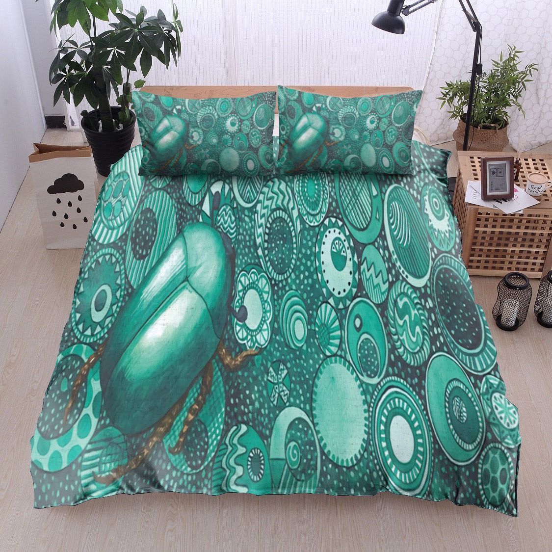 Green Beetle Bedding Set