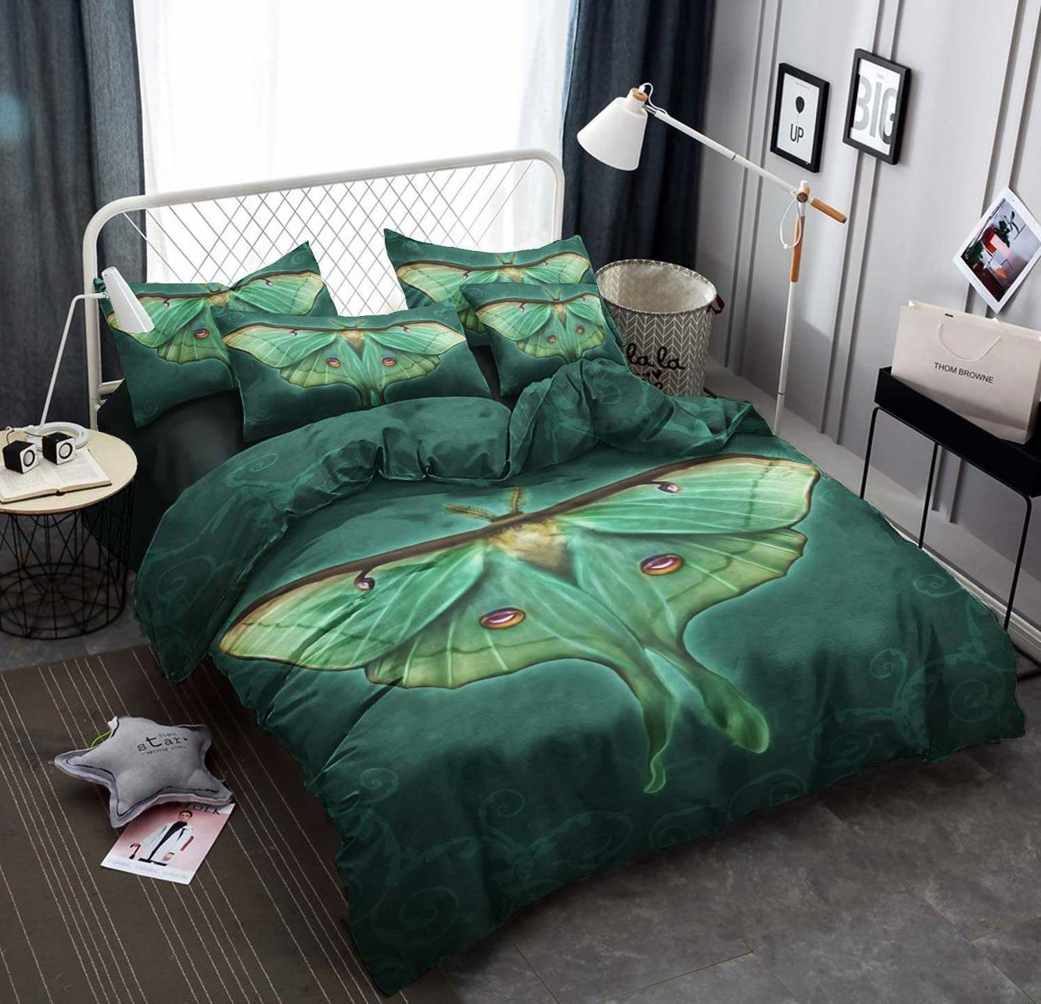 Green Butterfly Bedding Set