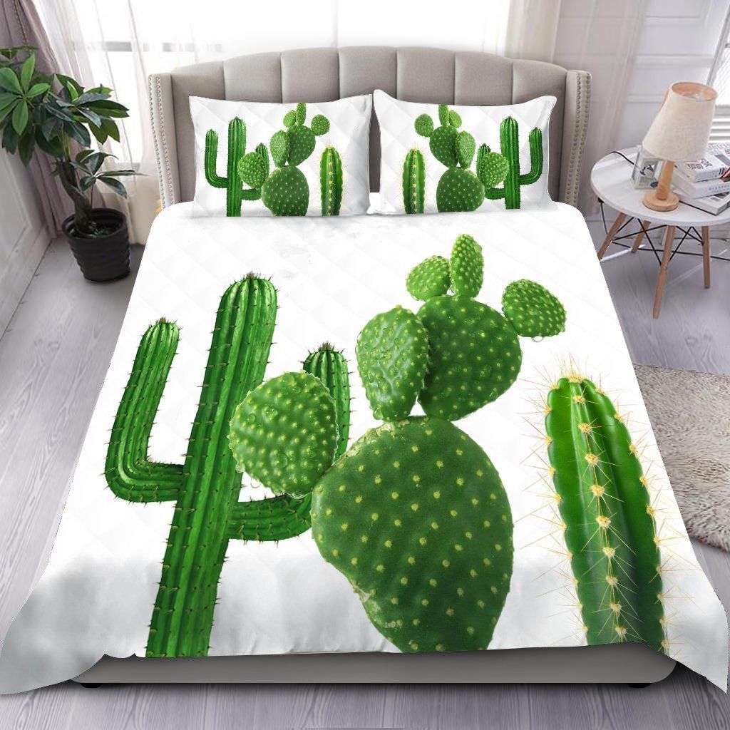 Green Cactus Garden Bedding Set