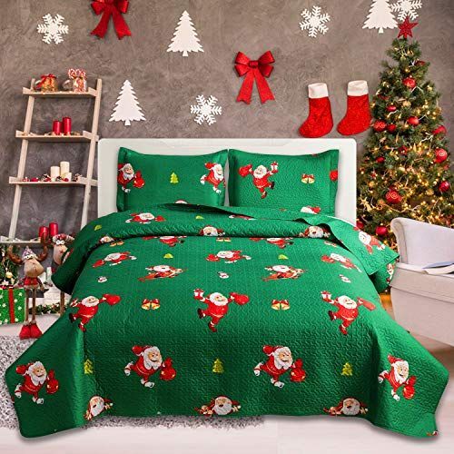 Green Christmas Bedding Set