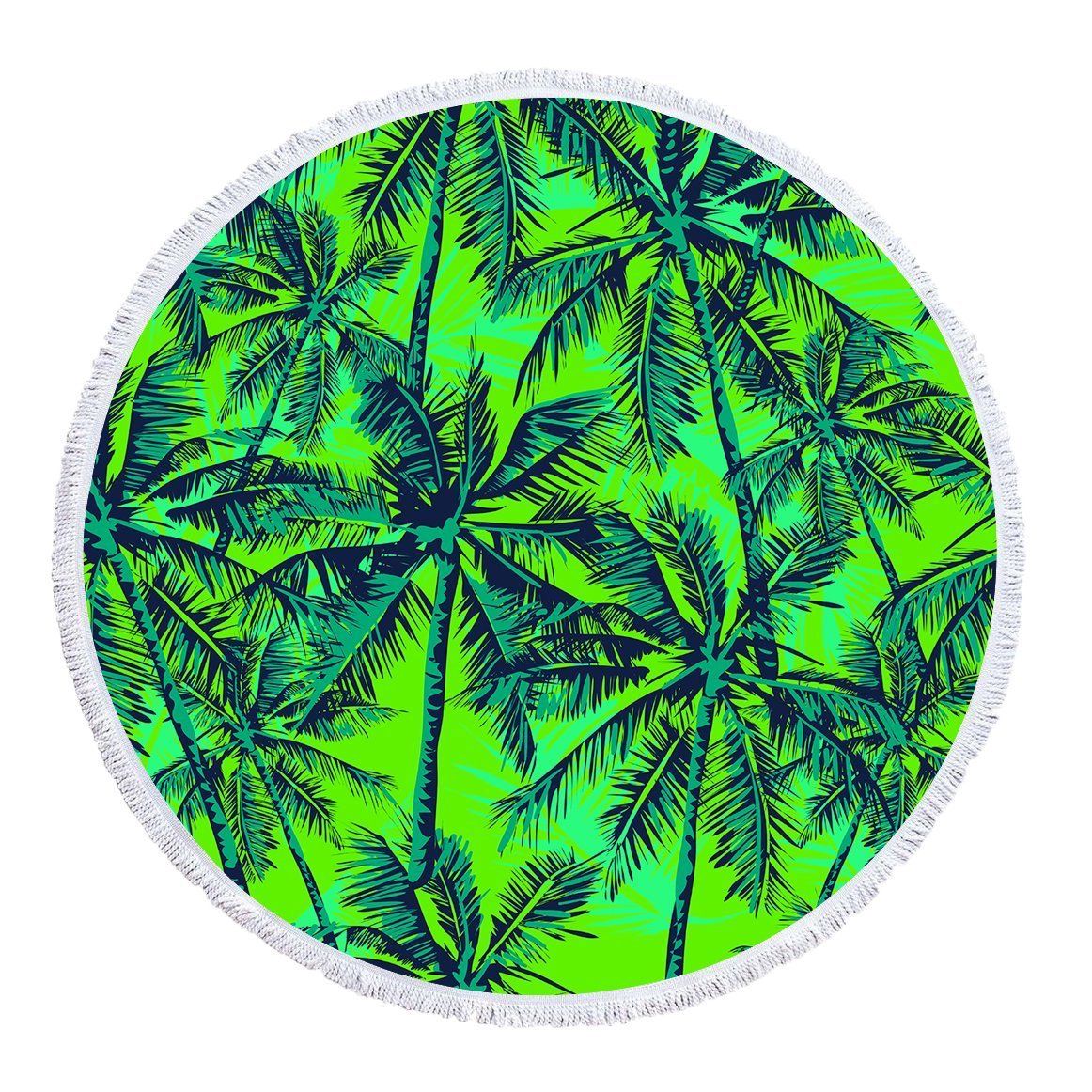 Green Cocoon Round Beach Towel