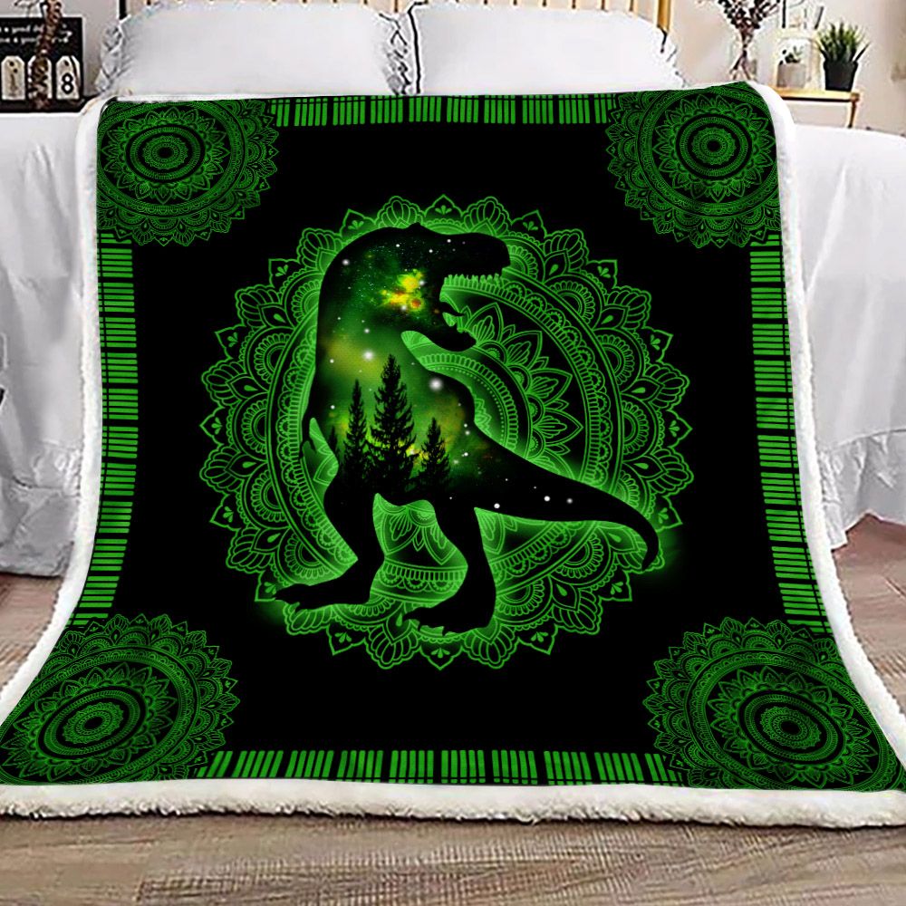 Green Dinosaur Fleece Blanket