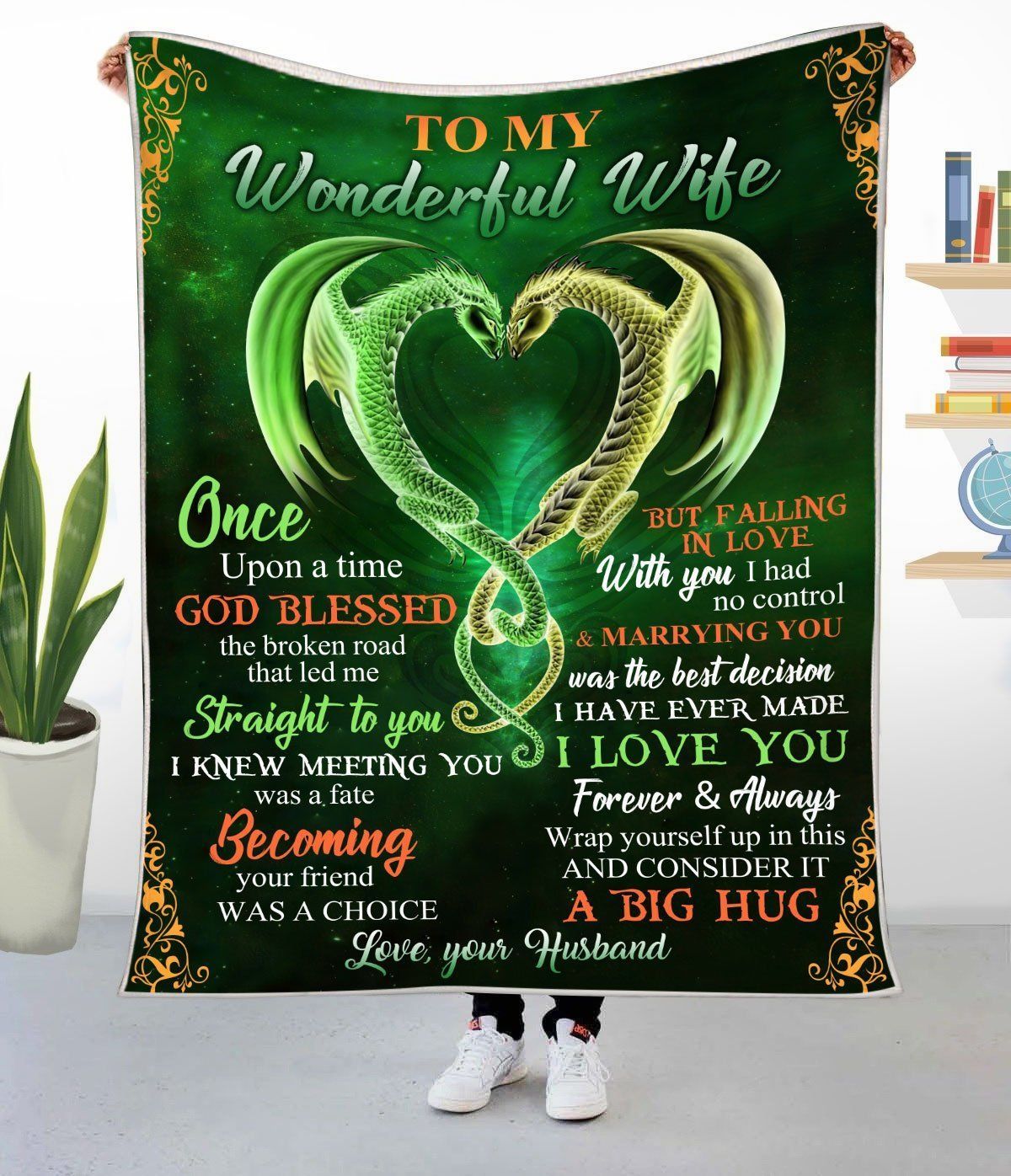 Green Dragon Gift For Wife Becoming Your Friend Was A Choice Fleece Blanket