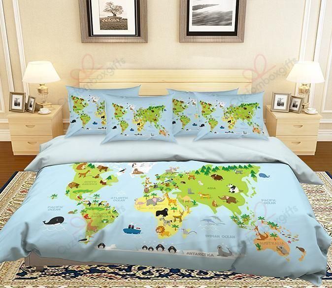 Green Earth Animals Printed Bedding Set