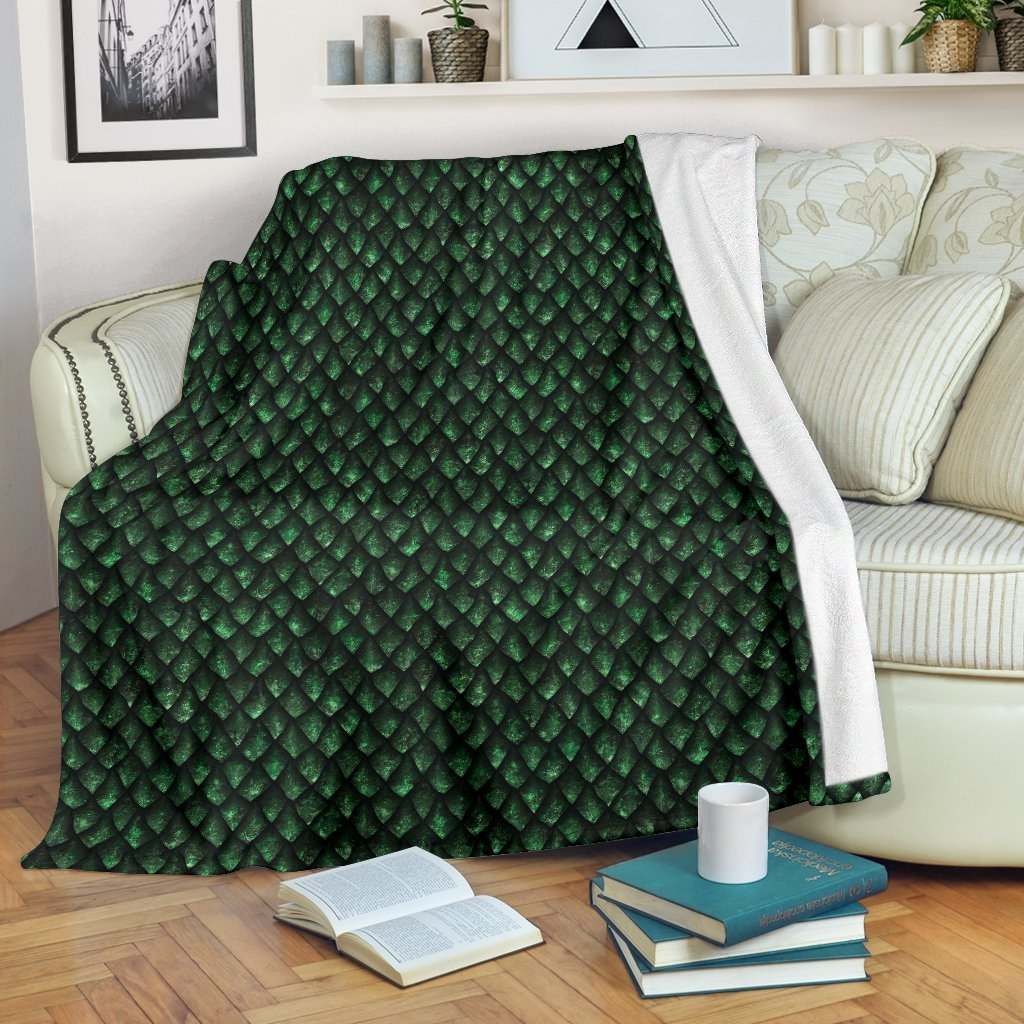 Green Egg Skin Dragon Sherpa Fleece Blanket