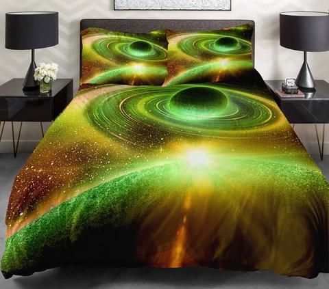 Green Galaxy Bedding Set