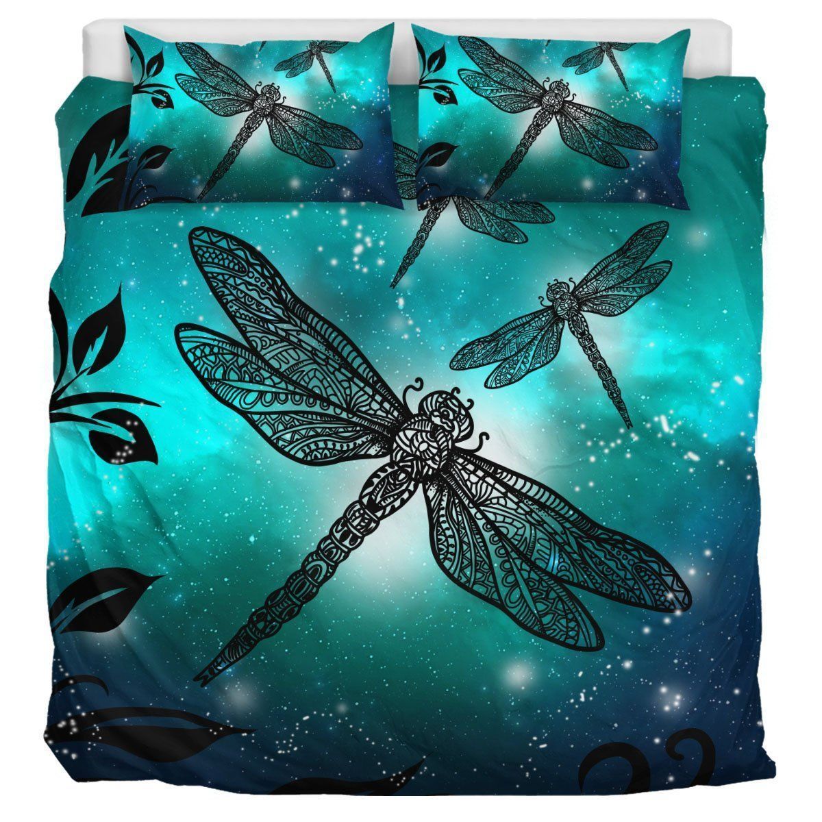 Green Galaxy Dragonfly Bedding Set