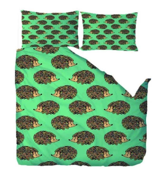 Green Hedgehog Bedding Set