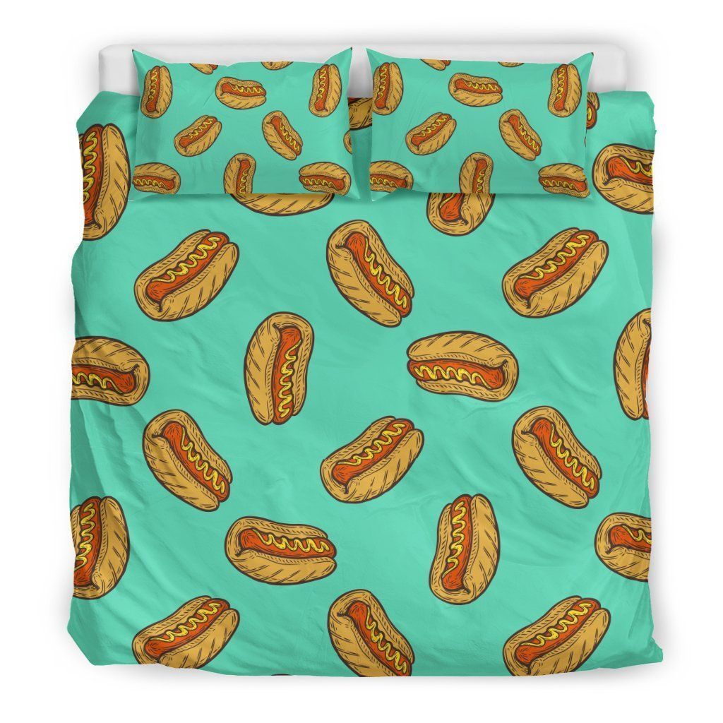 Green Hot Dog Bedding Set