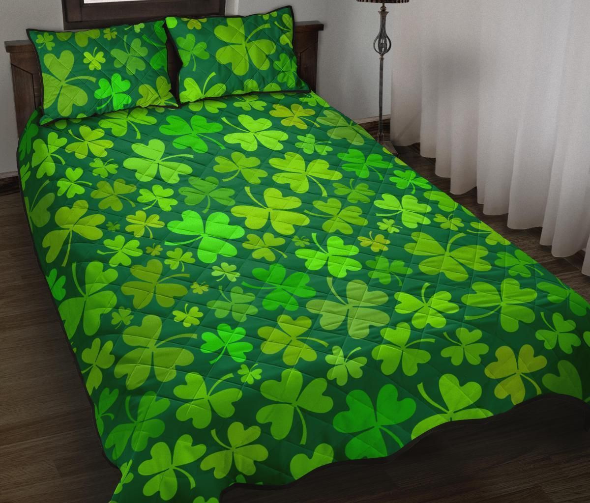 Green Shamrock St Patricks Day Bedding Set