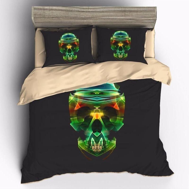 Green Skull Bedding Set