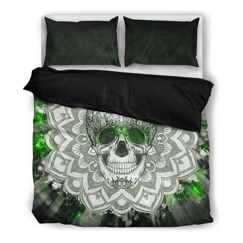 Green Skull Bedding Set