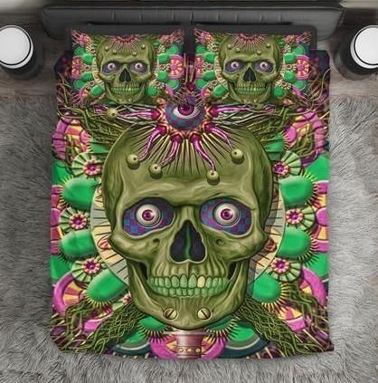 Green Skull Bedding Set