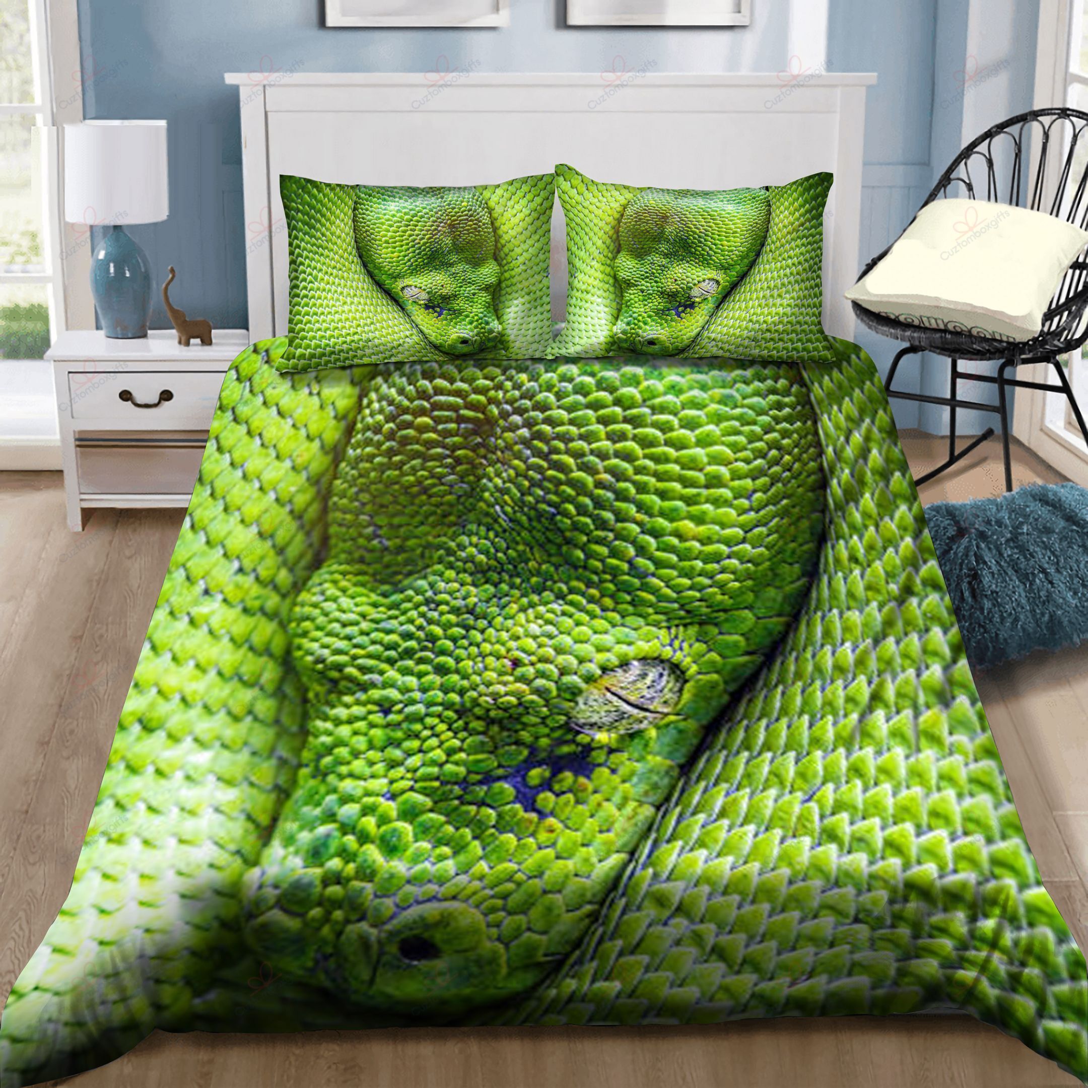 Green Snake Bedding Set