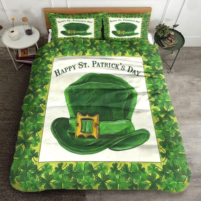 Green Top Hat Happy St Patrick’s Day Bedding Set