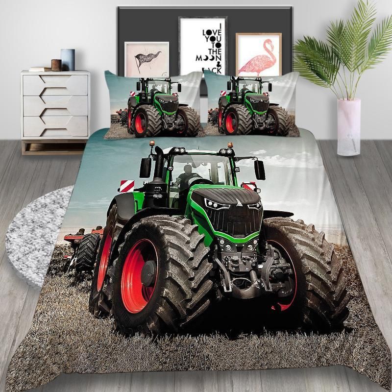 Green Tractor Bedding Set