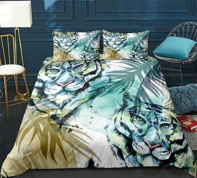 Green Tropical Tiger Bedding Set