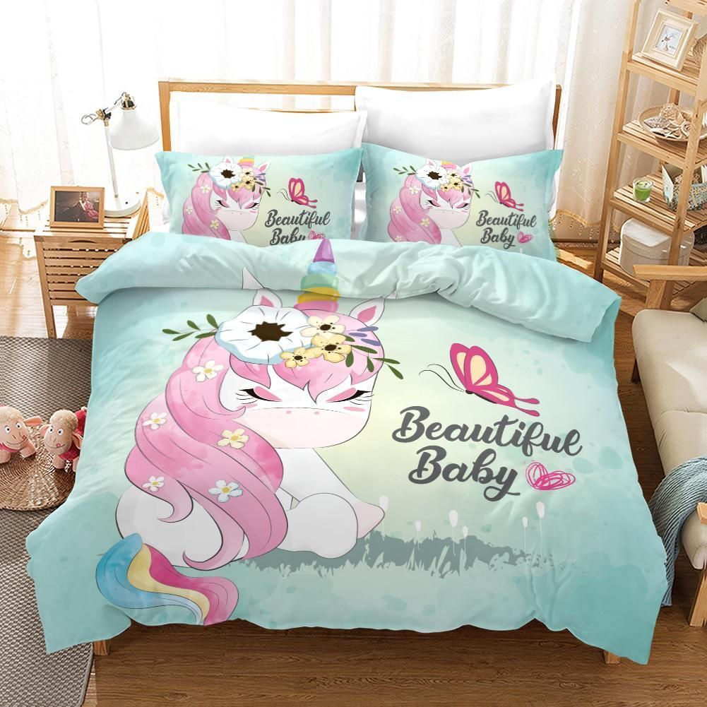 Green Unicorn Bedding Set