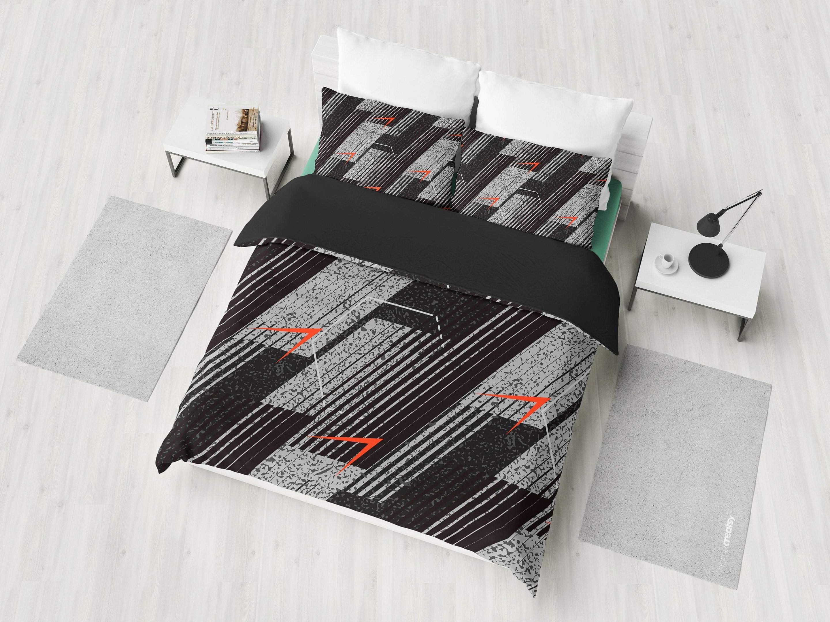 Grey Abstract Bold Pattern Bedding Set