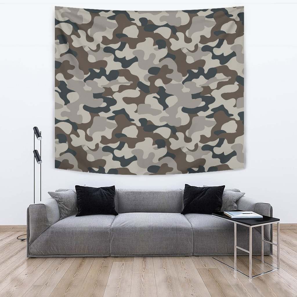 Grey And Brown Camouflage CL17100081MDT Tapestry