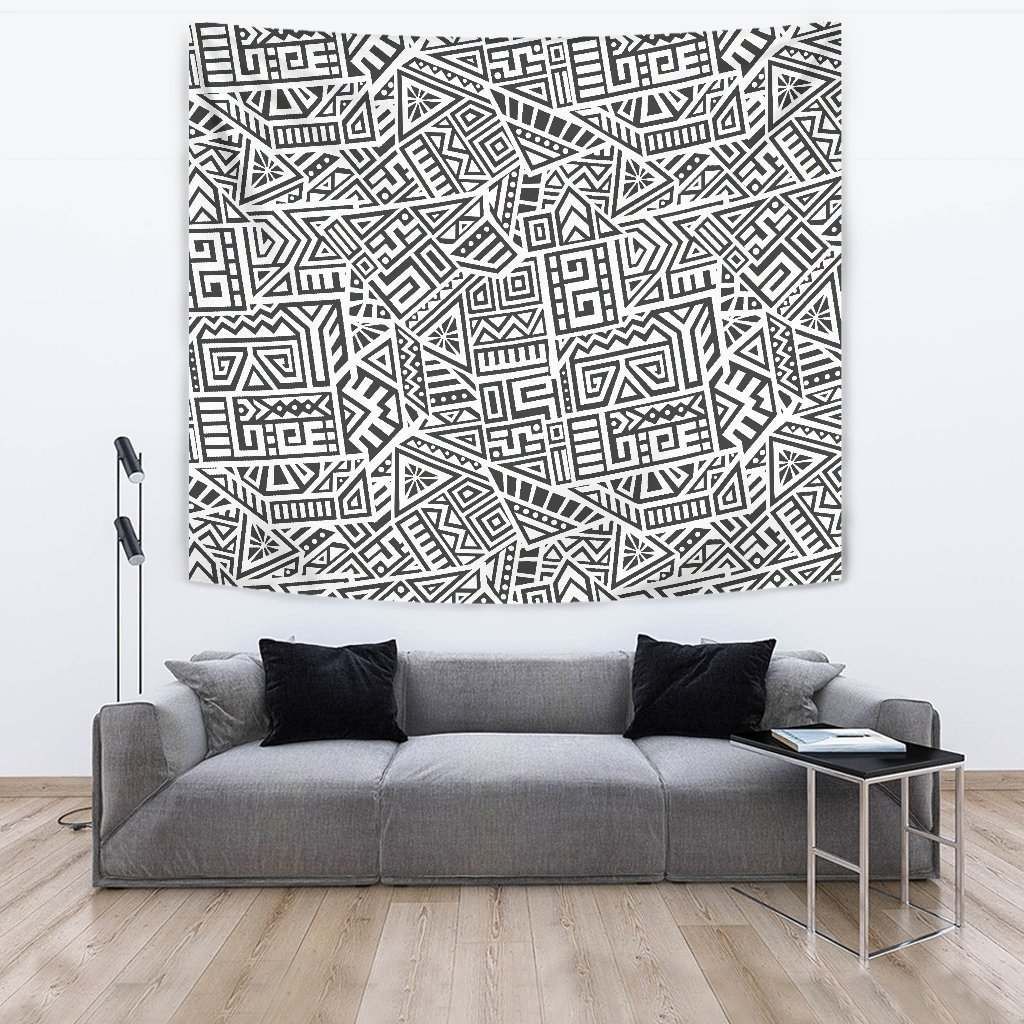 Grey And White Aztec CL17100082MDT Tapestry