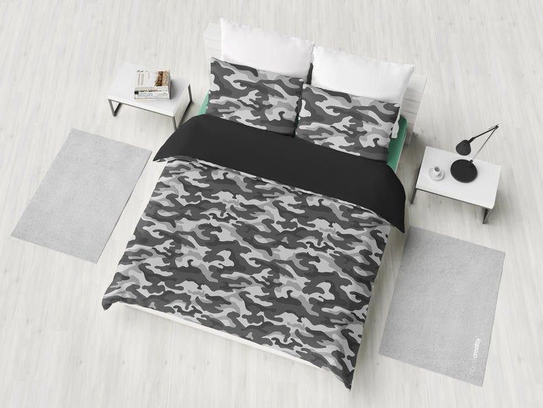 Grey Camouflage Bedding Set