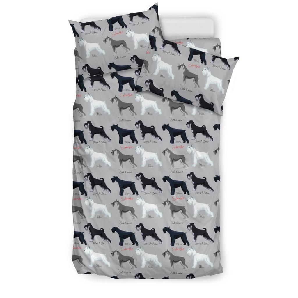 Grey Cute Giant Schnauzer Bedding Set