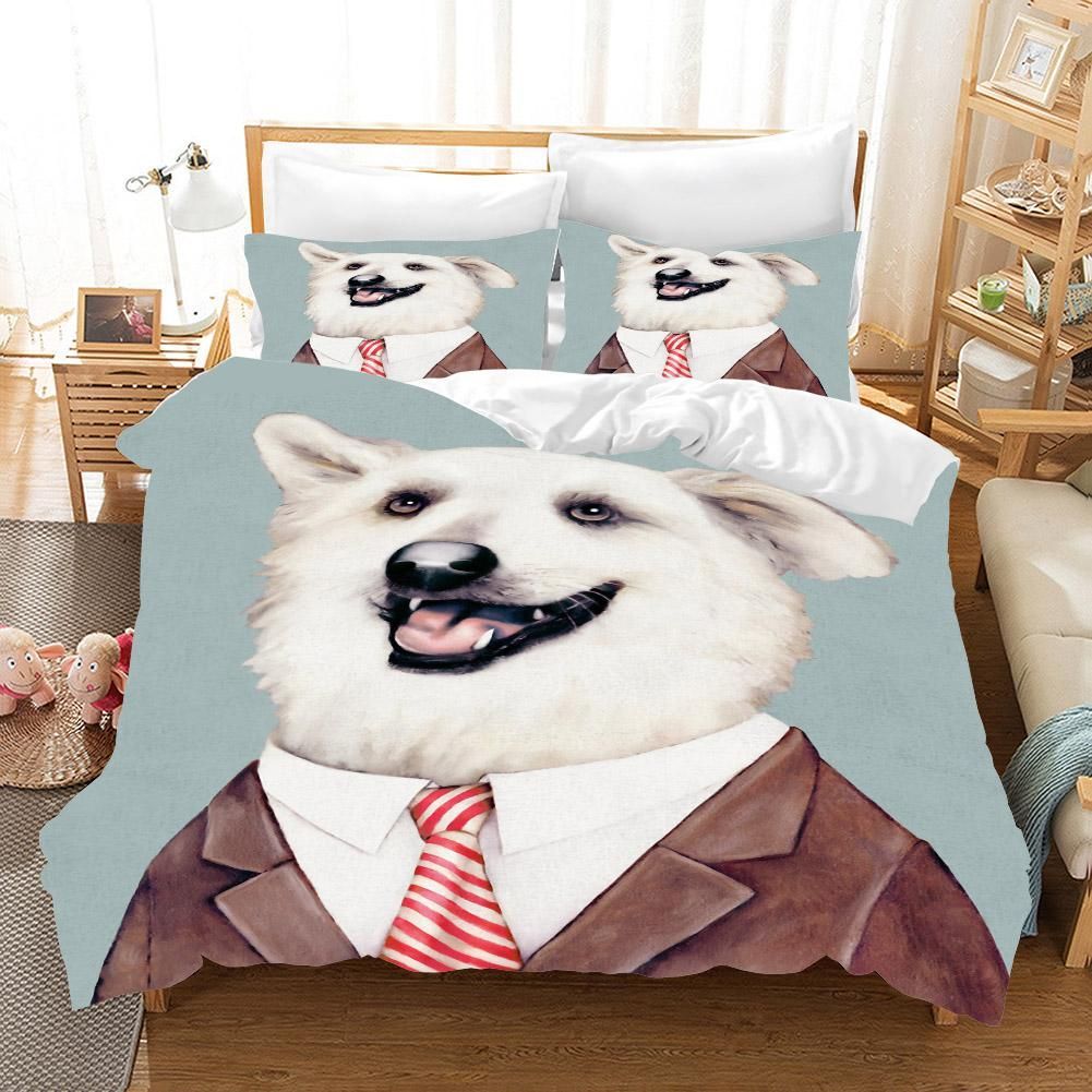 Grey Dog Bedding Set