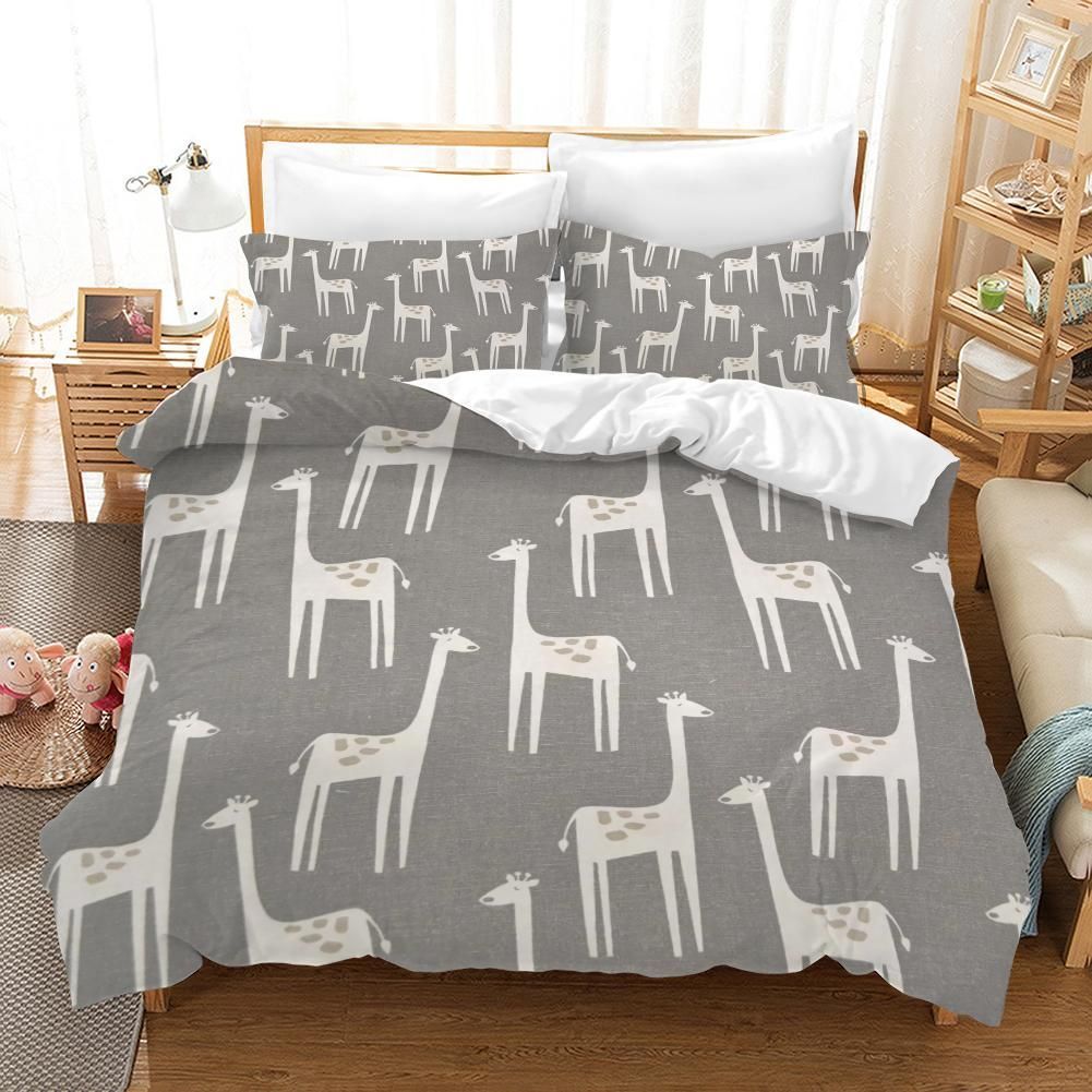 Grey Giraffe Bedding Set