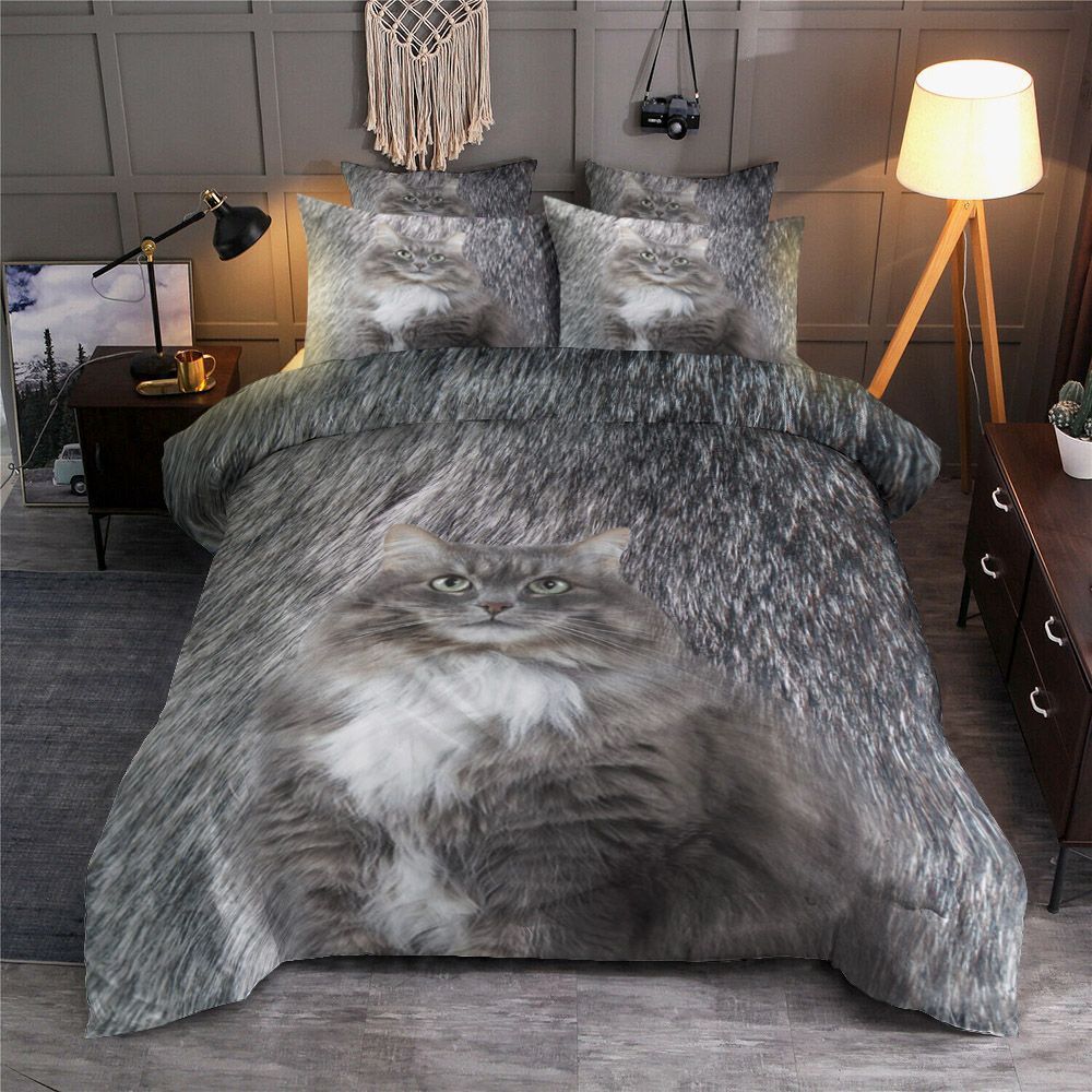 Grey Siberian Cat Bedding Set