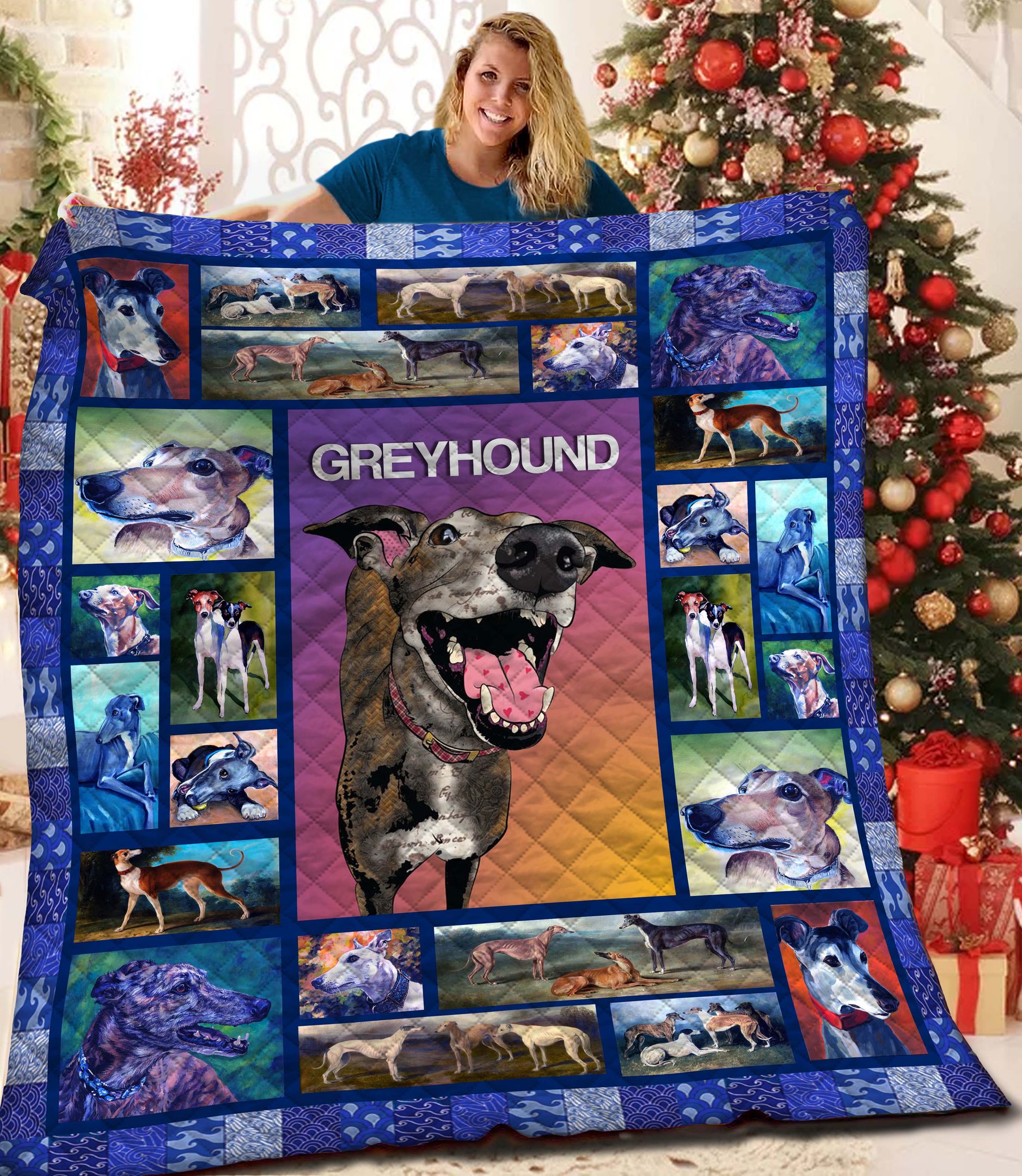 Greyhound BBB161026 Quilt Blanket