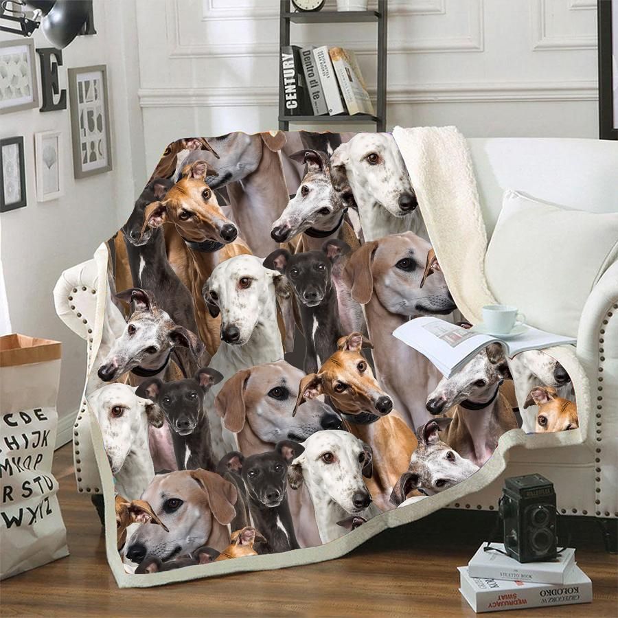 Greyhound Sherpa Fleece Blanket