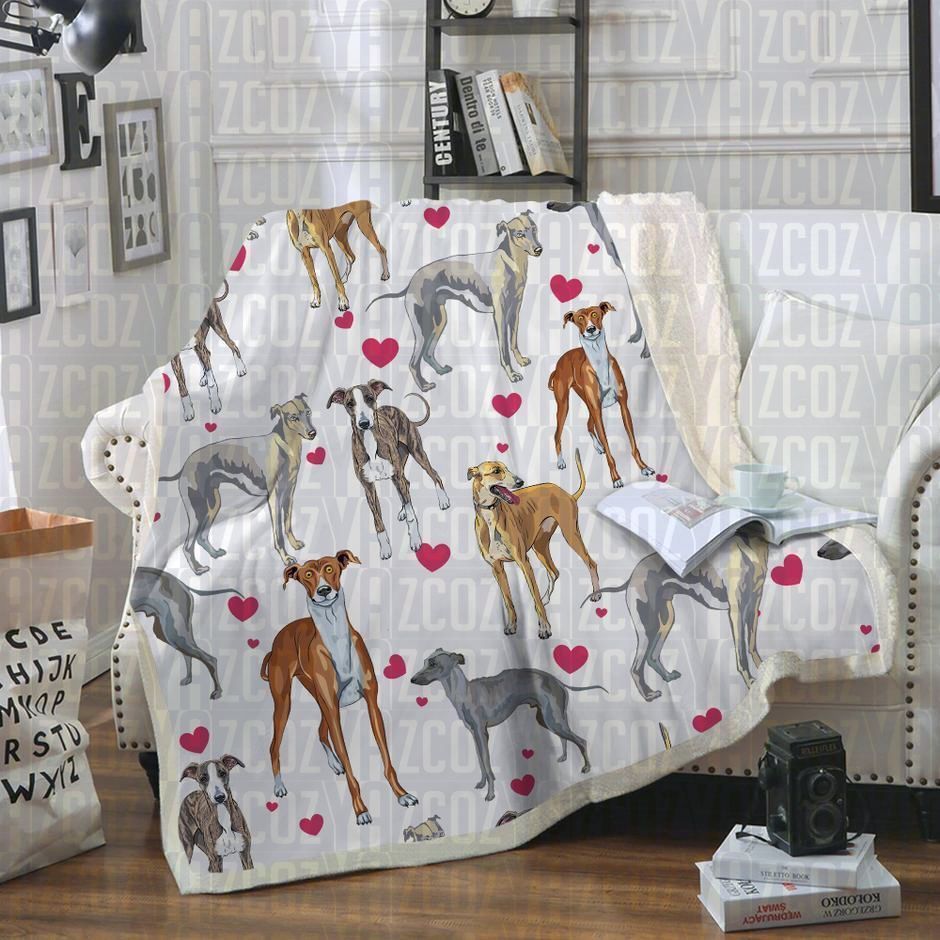 Greyhound Sherpa Fleece Blanket