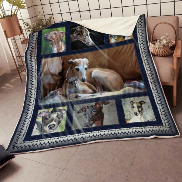 Greyhound Sherpa Fleece Blanket