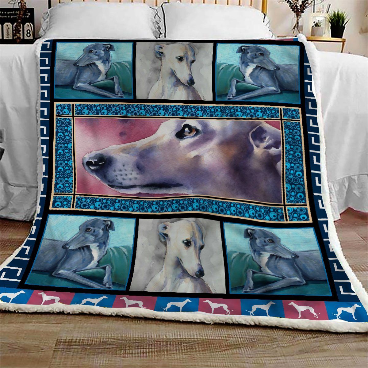 Greyhound Sherpa Fleece Blanket