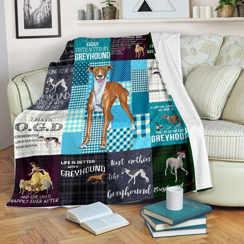 Greyhound Sherpa Fleece Blanket