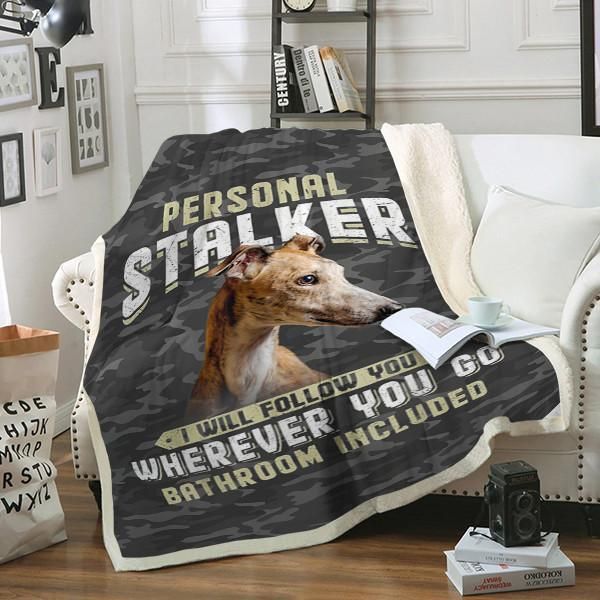 Greyhound Dog Sherpa Fleece Blanket