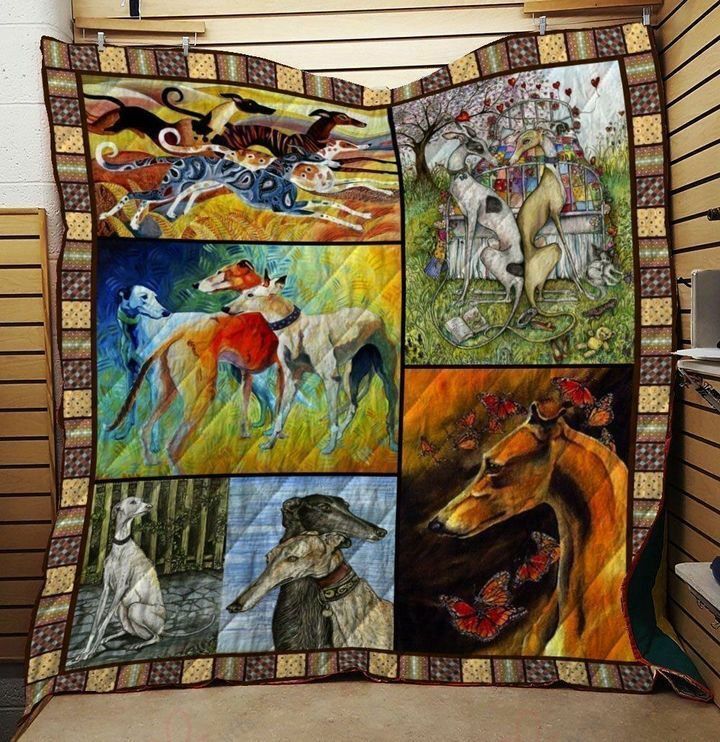 Greyhound Dog GS-CL-KC0808 Quilt Blanket