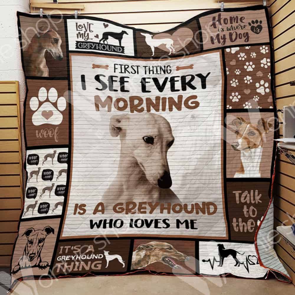 Greyhound Dog Who Loves Me GS-CL-LD0701 Quilt Blanket