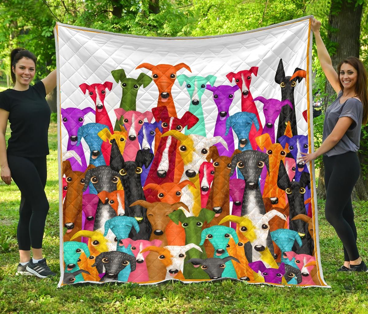 Greyhound Full Multi Quilt Blanket Dhc09121618Dd