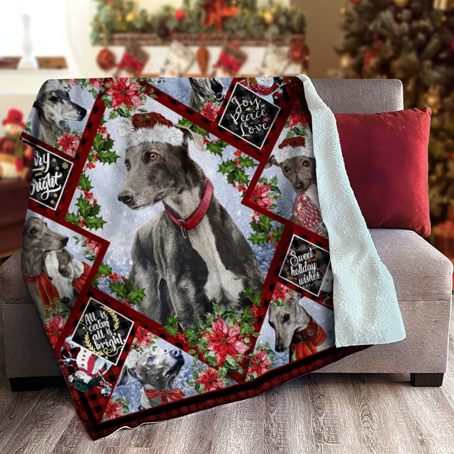 Greyhound Sherpa Fleece Blanket