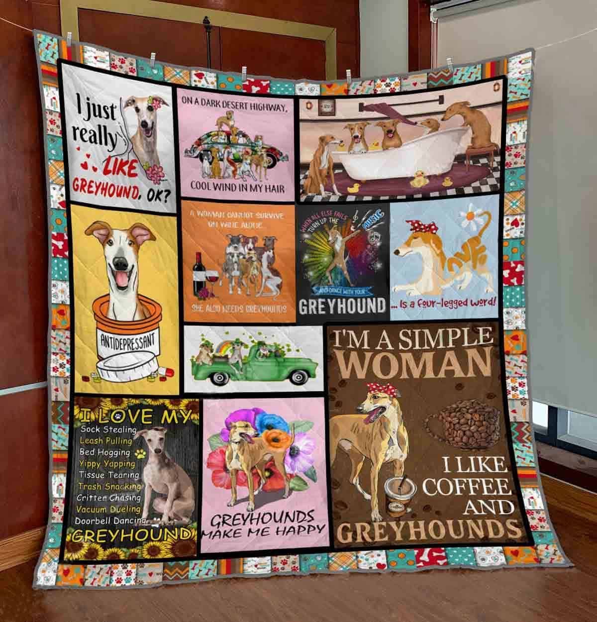 Greyhound Quilt Blanket DHC13121650VT
