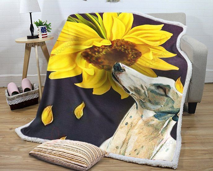 Greyhound Sunflower Sherpa Fleece Blanket