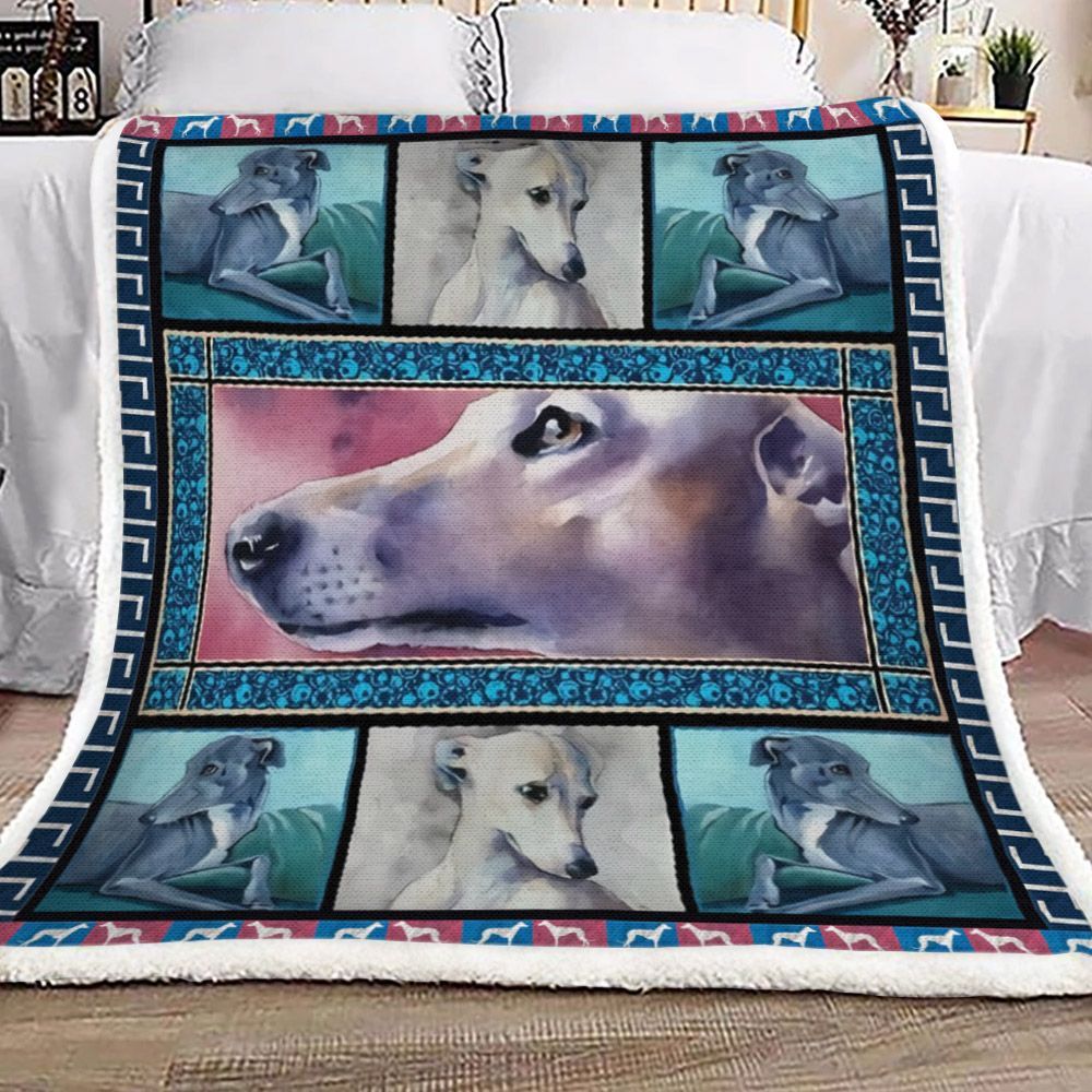 Greyhound Sherpa Fleece Blanket
